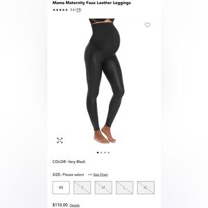 Spanx maternity faux leather legging